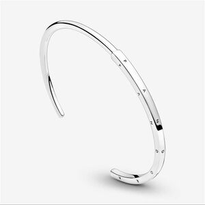 PANDORA Signature I-D Open Bangle - Sterling Silver